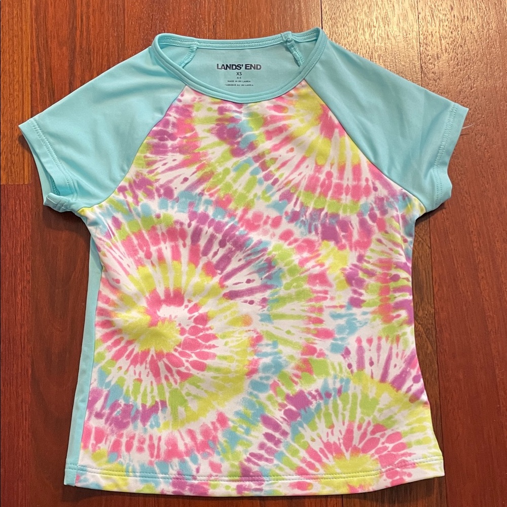 Lands' End Colorful Tie-Dye Rashguard